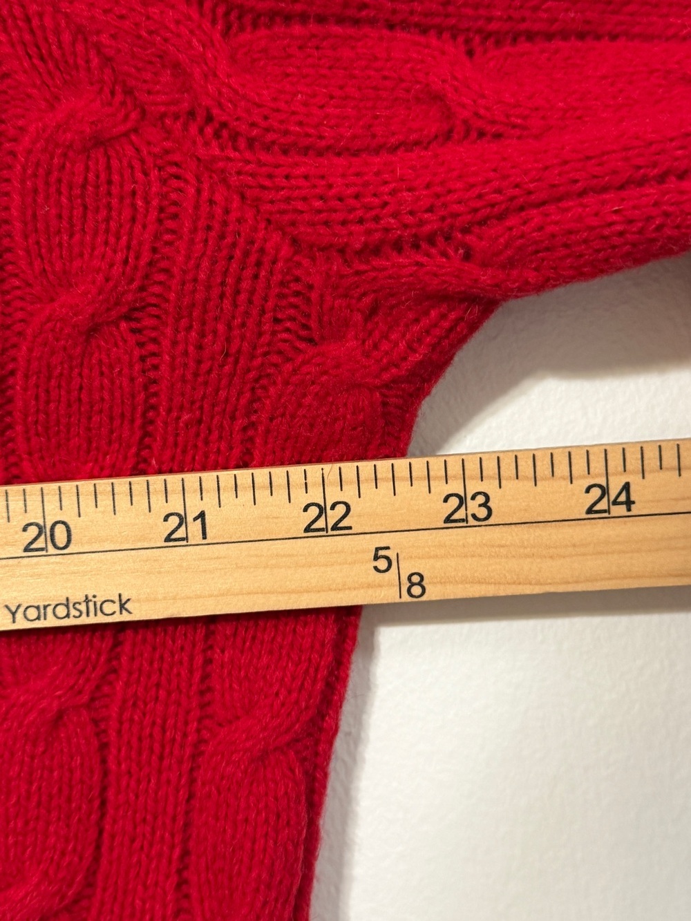 Ralph Lauren Cable Knit Wool Sweater Red Size Medium Women’s Relaxed Oversized - Picture 7 of 8